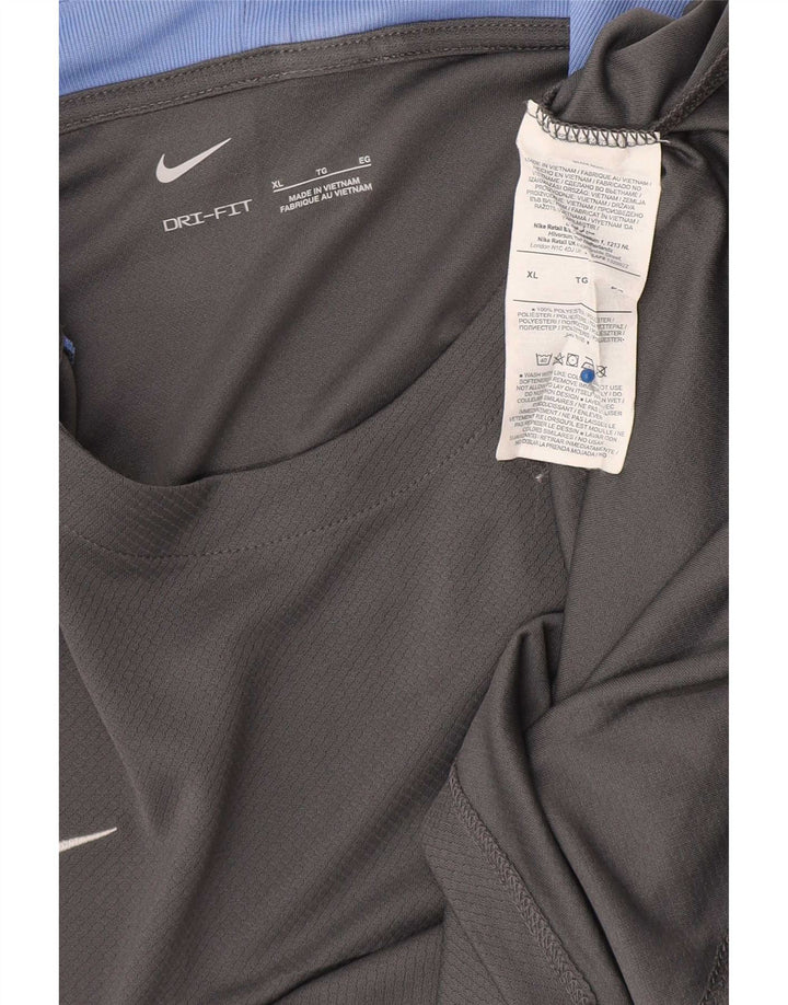 Nike Mens Dri Fit T-Shirt Top XL Grey Colourblock Polyester