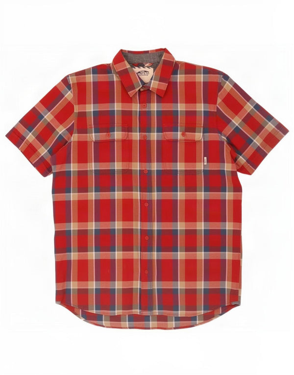 Camisa Vans Hombre Manga Corta Medium Red Check Cotton