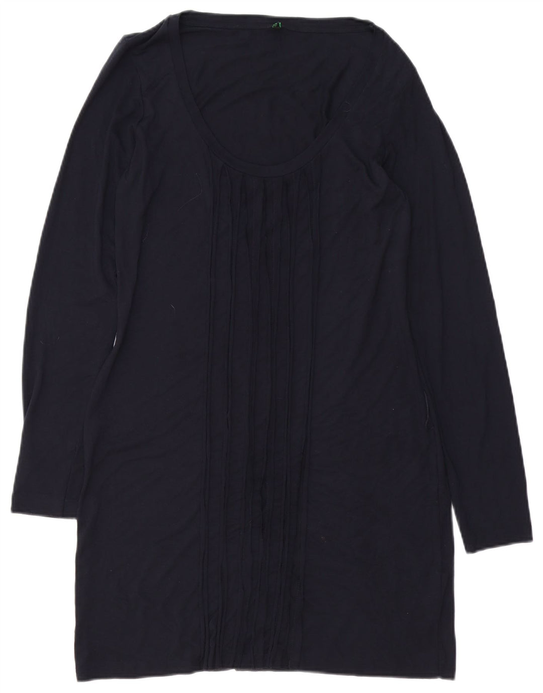 BENETTON Womens Long Sleeve Shift Dress UK 14 Medium Navy Blue