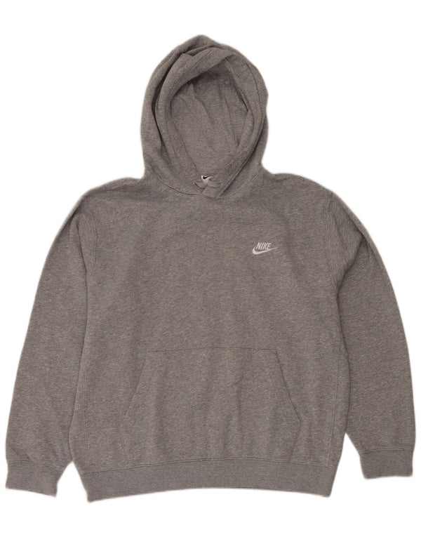 Pulover Nike pentru bărbați, cu formă lejeră, din bumbac cu pete, gri mediu