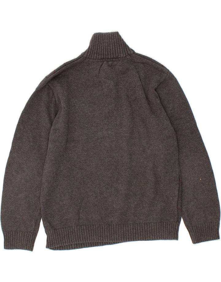 DOCKERS Boys Zip Neck Jumper Sweater 10-11 Years Medium Grey Vintage Dockers and Second-Hand Dockers from Messina Hembry 