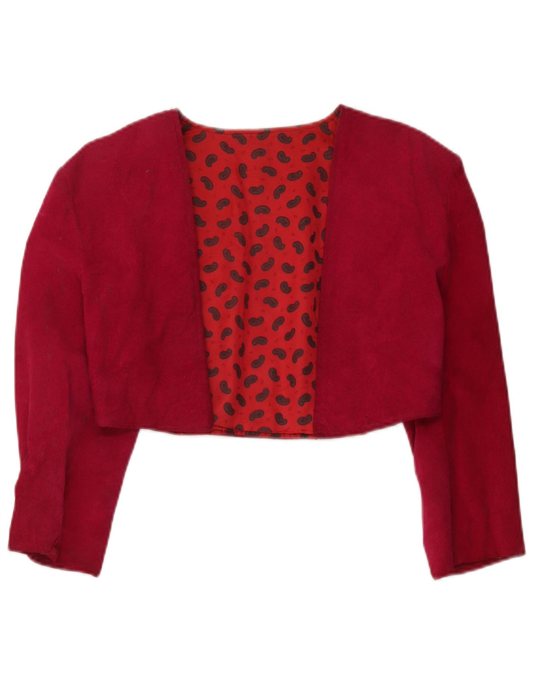 Vintage Womens 3/4 Sleeve Bolero Jacket UK 12 Medium Red