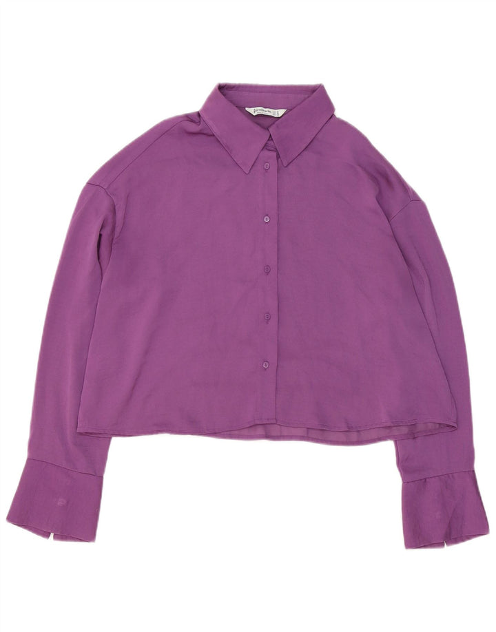 Damska bluzka oversize Stradivarius Crop UK 14 średni fiolet