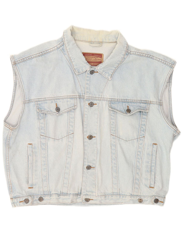 Jinglers Mens Denim Gilet UK 44 2XL Blue Cotton