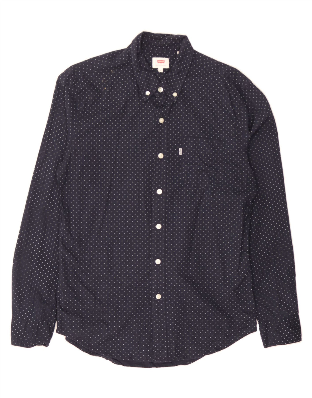LEVI'S Mens Shirt Medium Navy Blue Spotted Cotton Vintage Levi's and Second-Hand Levi's from Messina Hembry 