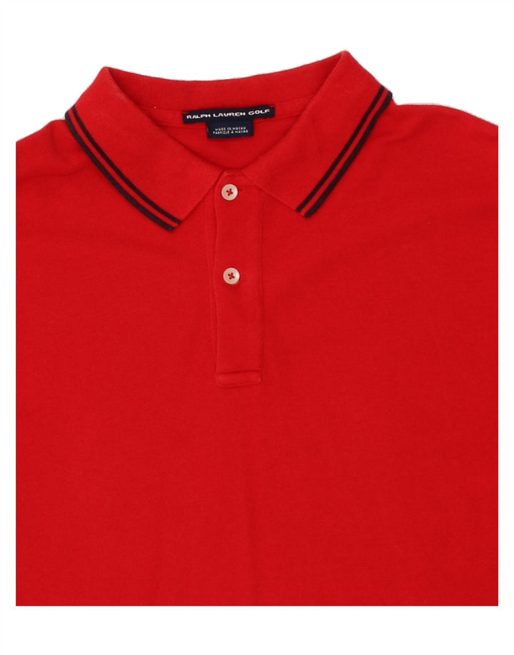 RALPH LAUREN Mens Polo Shirt Small Red Cotton Vintage Ralph Lauren and Second-Hand Ralph Lauren from Messina Hembry 