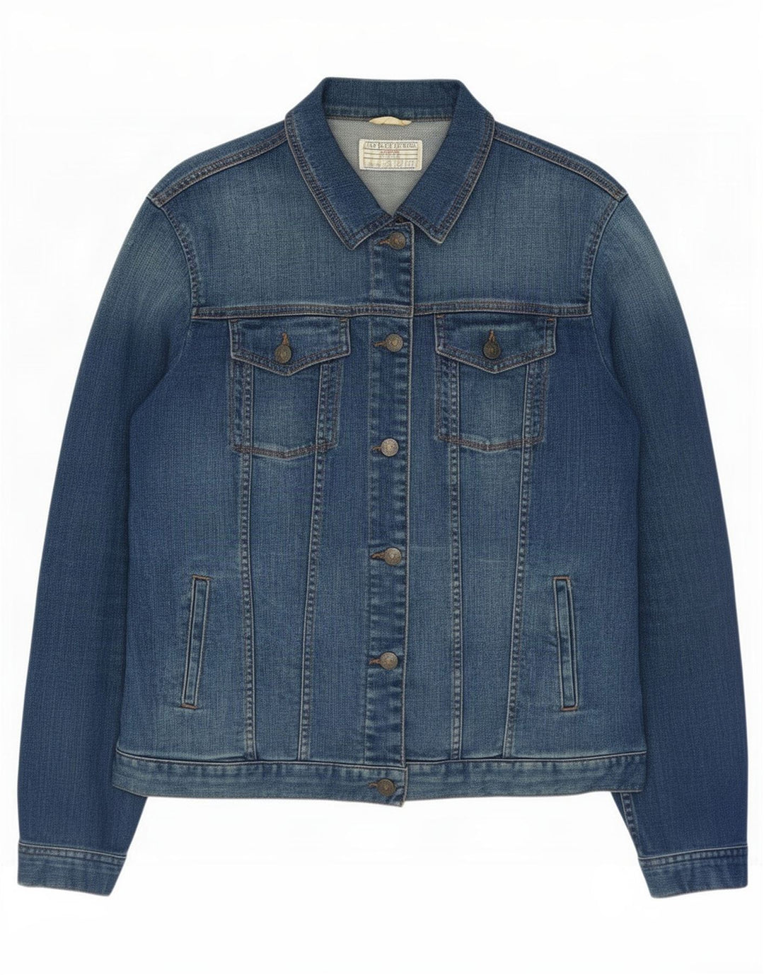 Fat Face Womens Denim Jacket UK 14 Large Blue Cotton