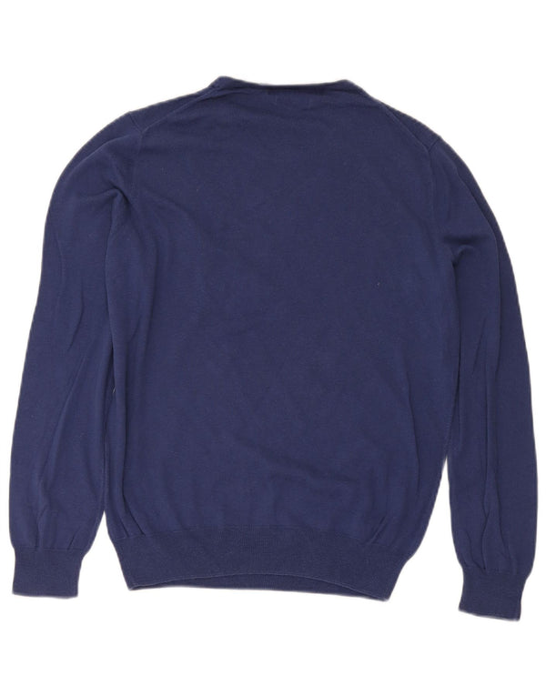 Zara Herre Crew Neck Jumper Sweater Medium Navy Blue Silke