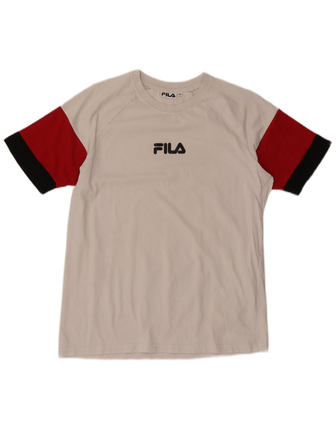 Fila Mens Graphic T-Shirt Top Medium White Colourblock