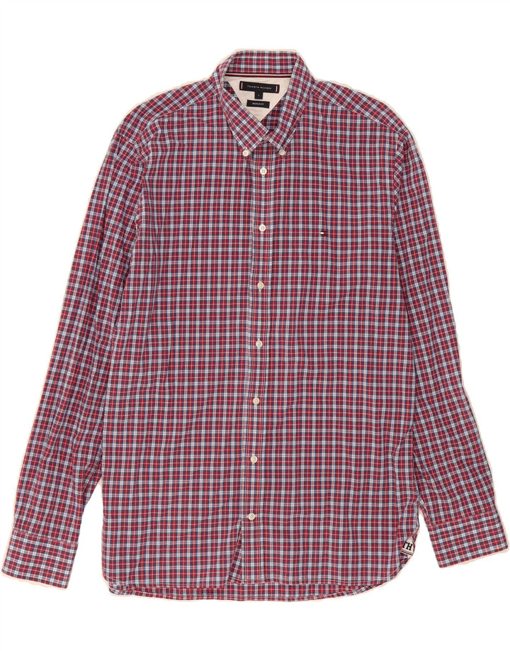 TOMMY HILFIGER Mens Regular Fit Shirt Large Red Check Cotton Vintage Tommy Hilfiger and Second-Hand Tommy Hilfiger from Messina Hembry 