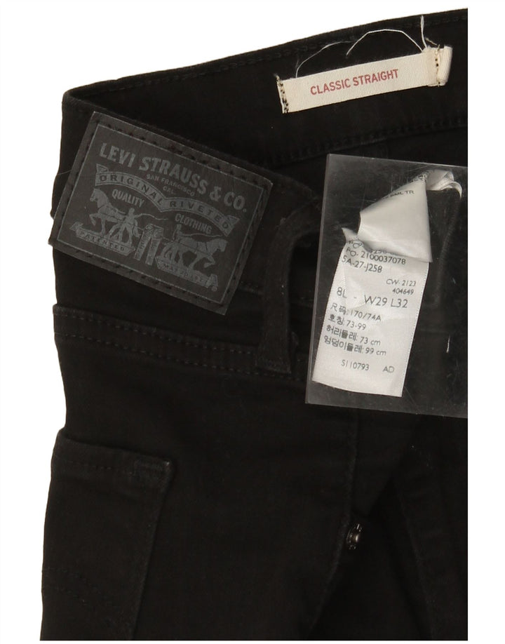LEVI'S Womens Classic Straight Jeans W29 L32  Black Cotton