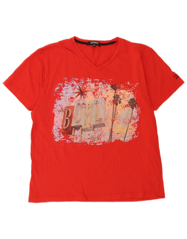 Trussardi Mens Graphic T-Shirt Top 2XL Red