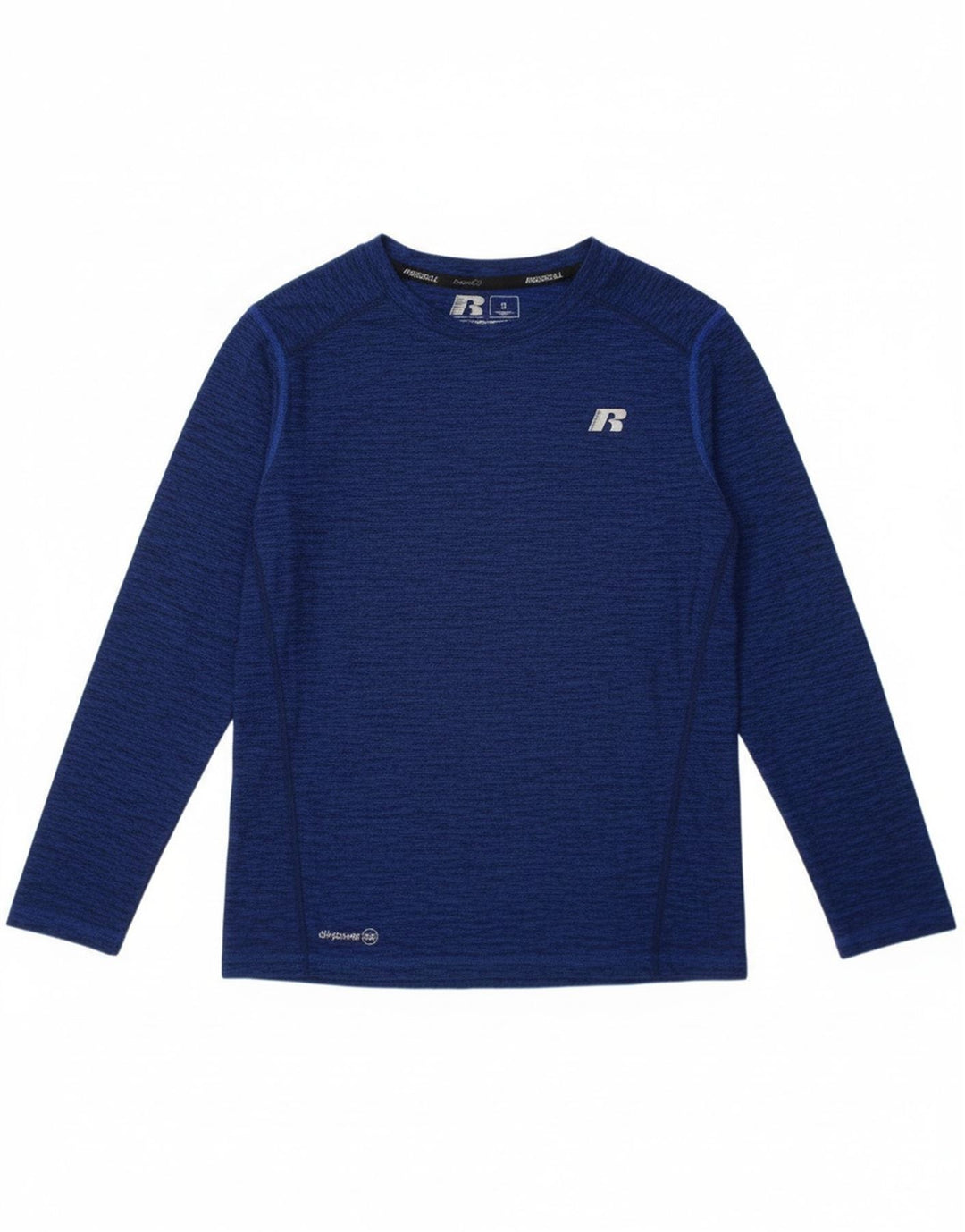 RUSSELL ATHLETIC Boys Dri-Power Top Long Sleeve 7-8 Years Medium Blue