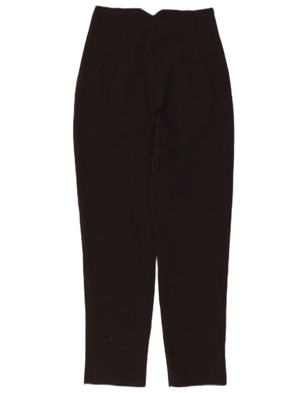 Zara kvinders højtaljede koniske jakkesætbukser XS W24 L26 sort polyester