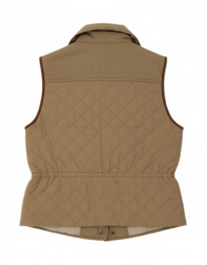 MASSIMO DUTTI Womens Quilted Gilet UK 12 Medium Beige