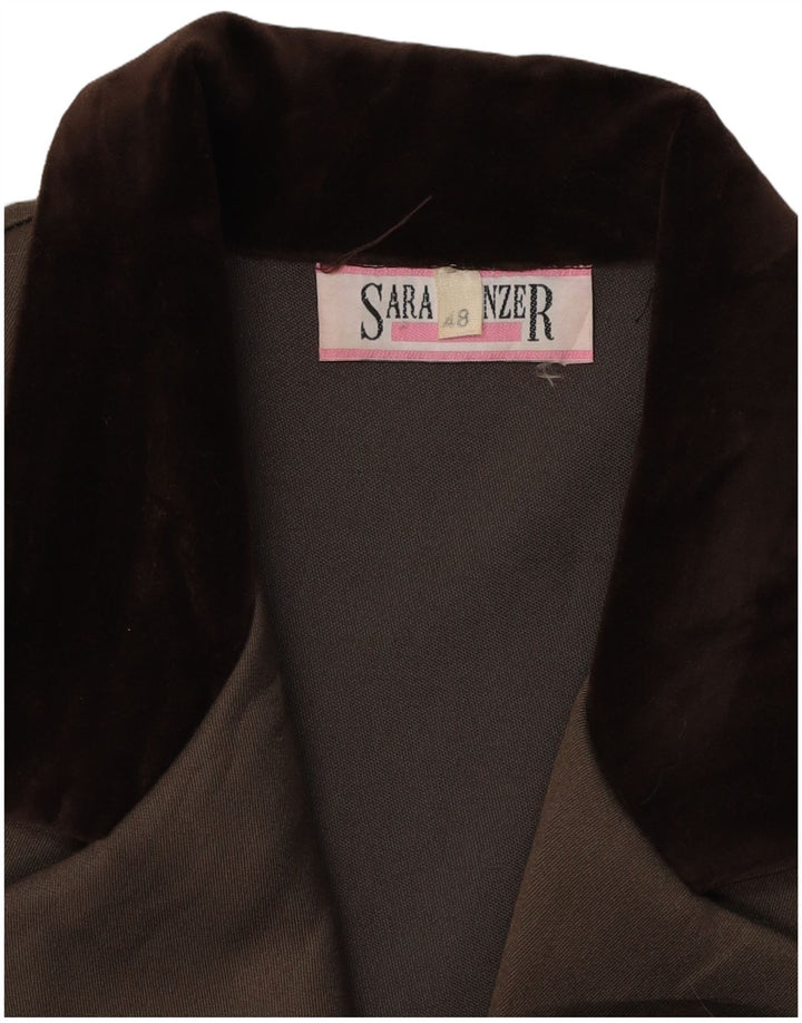 Sara Glenzer Damen Zweireihiger Mantel IT 48 XL Braun Farbblock