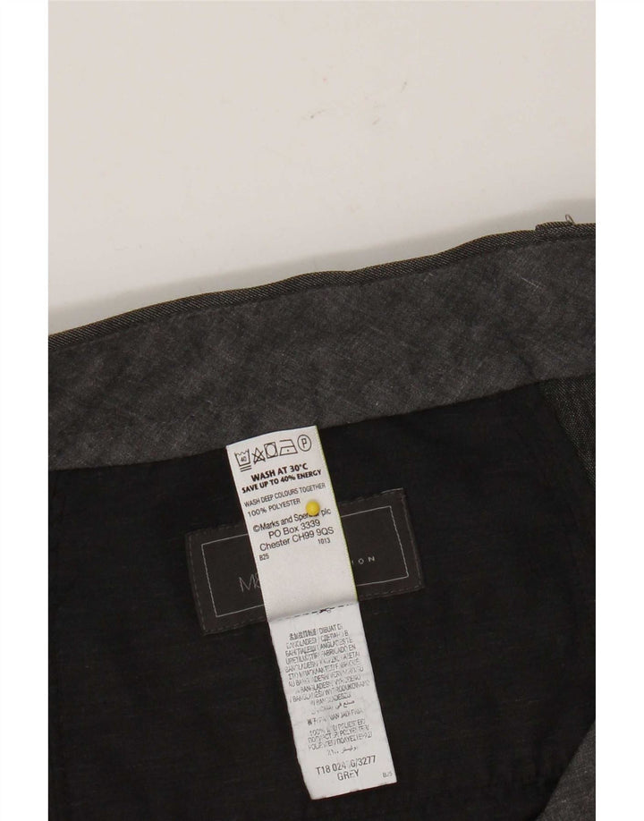 Marks & Spencer Mens Regular Fit Suit Trousers W36 L31 Grey Polyester