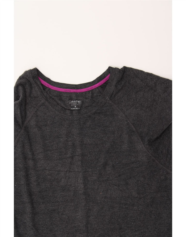 CALVIN KLEIN Womens Oversized Top Long Sleeve UK 10 Small Black Vintage Calvin Klein and Second-Hand Calvin Klein from Messina Hembry 
