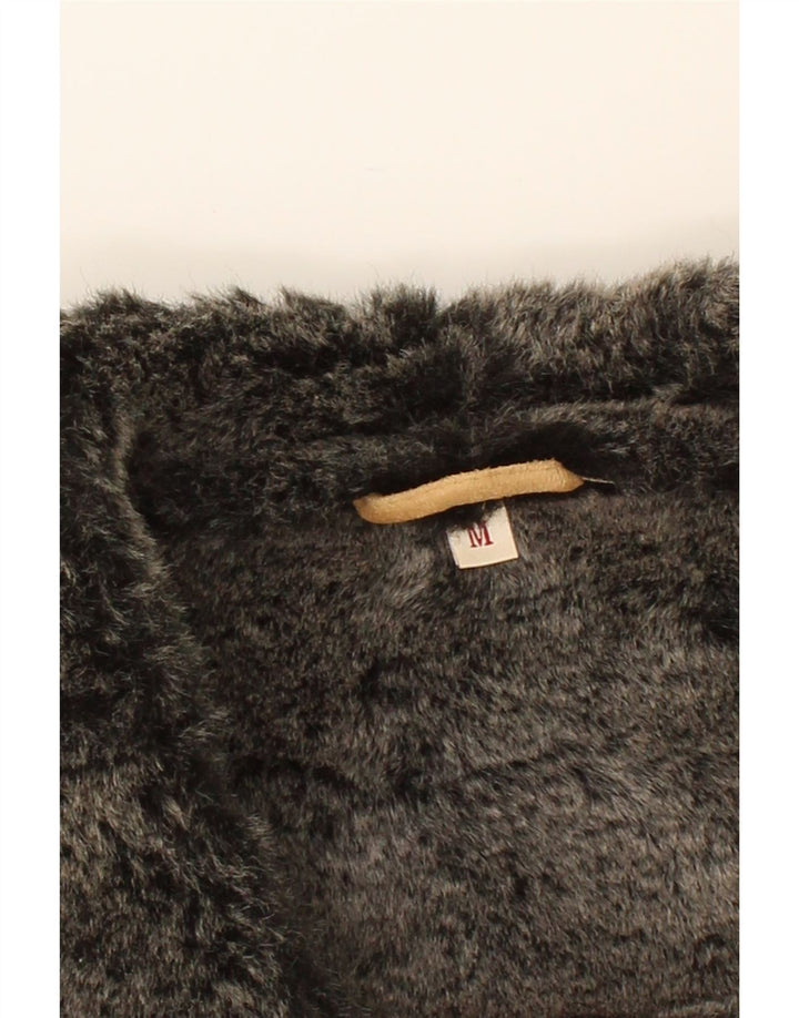 VINTAGE Womens Sherpa Gilet UK 14 Medium Beige Polyester Vintage Vintage and Second-Hand Vintage from Messina Hembry 