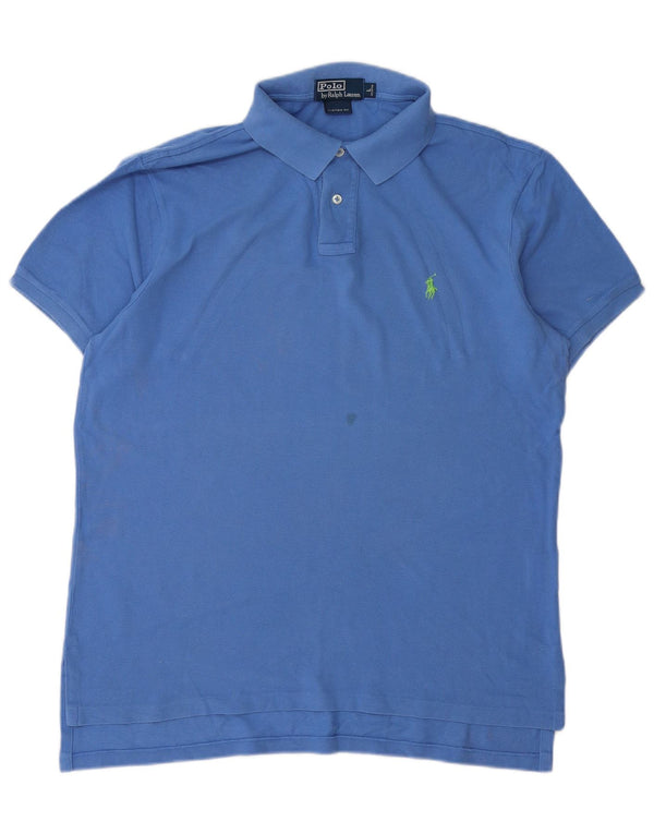 Polo Ralph Lauren Mens Custom Fit Polo Shirt Large Blue Cotton