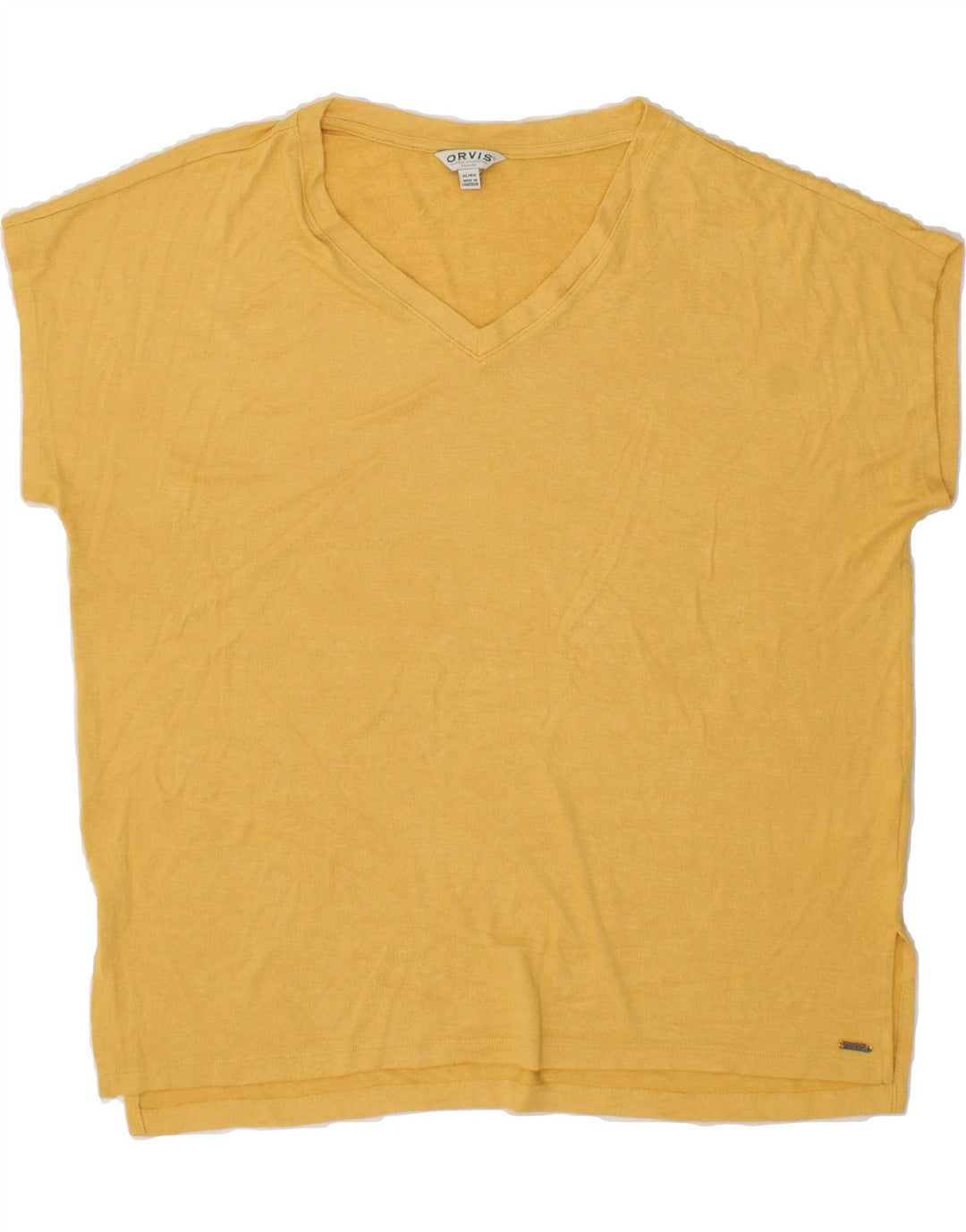 ORVIS Womens Oversized Vest Tank Top UK 18 XL Yellow Polyester Vintage Orvis and Second-Hand Orvis from Messina Hembry 
