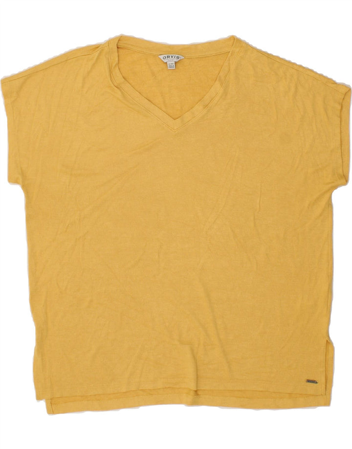 ORVIS Womens Oversized Vest Tank Top UK 18 XL Yellow Polyester Vintage Orvis and Second-Hand Orvis from Messina Hembry 