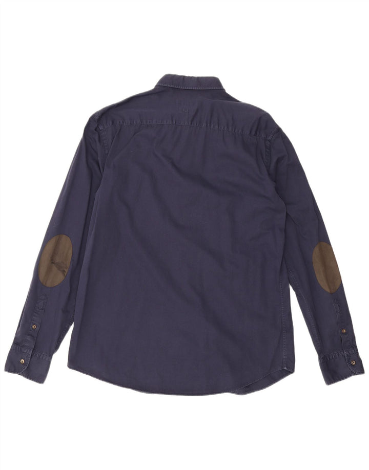 Massimo Dutti Mens Shirt XL Navy Blue