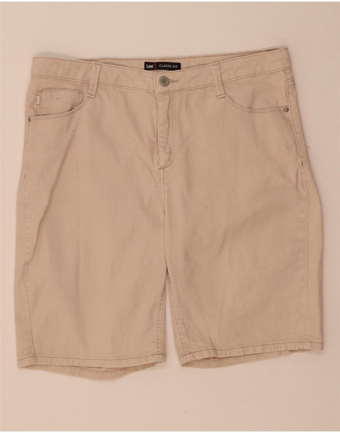 LEE Womens Classic Fit Casual Shorts W32 Large Beige Vintage Lee and Second-Hand Lee from Messina Hembry 