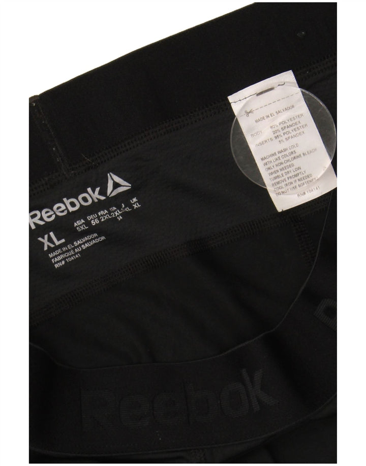 REEBOK Mens Graphic Capri Leggings XL  Black Polyester