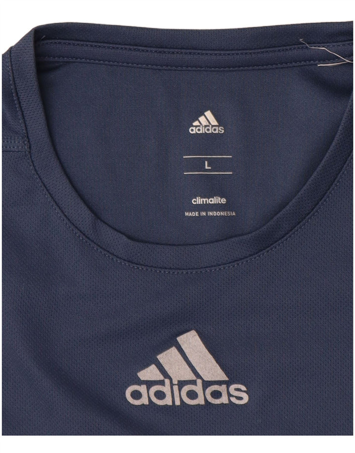 Adidas Mens Climalite T-Shirt Top Large Navy Blue
