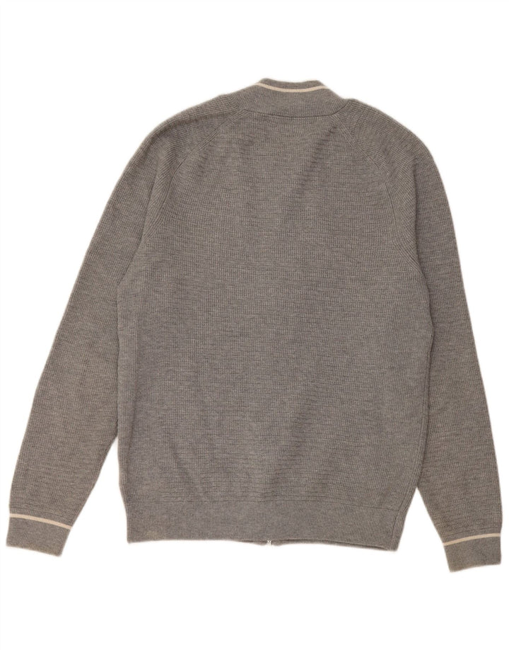 Marks & Spencer Mens Cardigan Sweater Small Grey Polyester