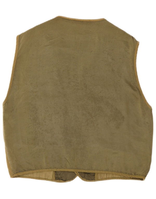 Vintage herre fløjlsvest quiltet vest Stor Khaki
