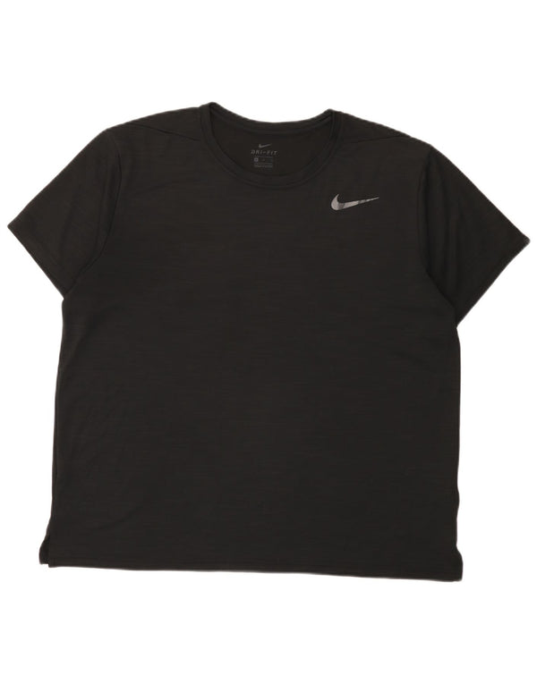 Nike Mens Dri Fit T-Shirt Top XL Black Flecked Polyester
