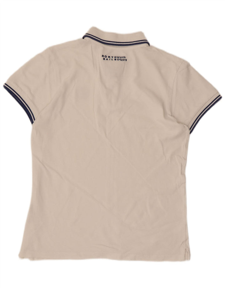 NORTH SAILS Mens Polo Shirt Small White Cotton