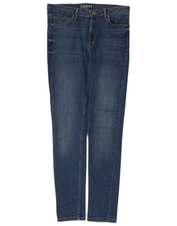 Marks & Spencer Womens Skinny Jeans UK 12 Medium W32 L30 Blue Cotton