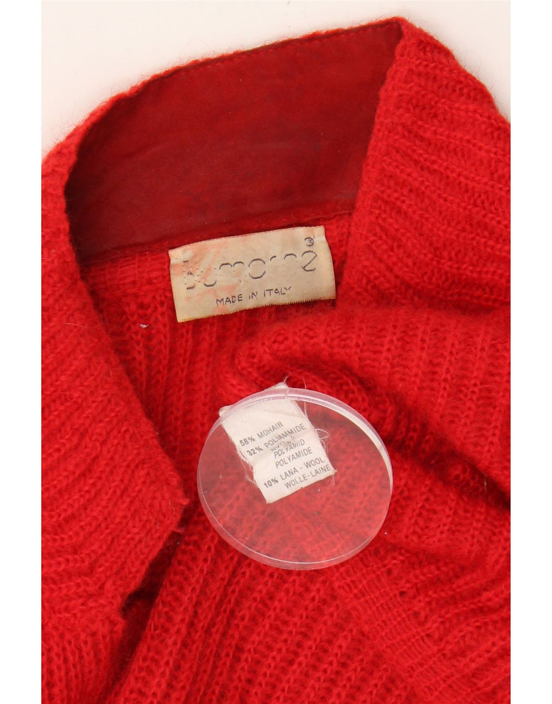 VINTAGE Womens Oversized Cardigan Sweater IT 40 Small Red Mohair Vintage Vintage and Second-Hand Vintage from Messina Hembry 