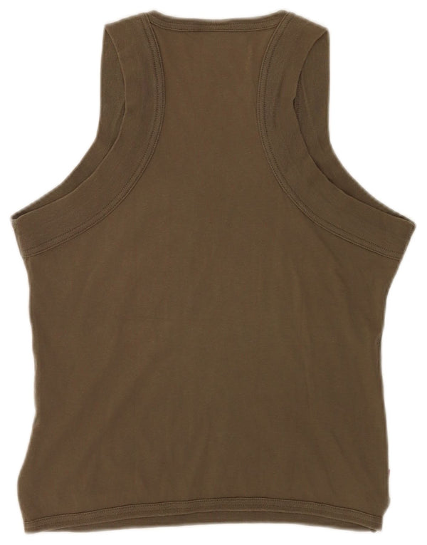 Levi's Womens Vest Top UK 12 Medium Khaki Cotton
