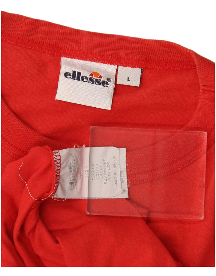 Ellesse Herren-T-Shirt mit Grafik, groß, aus roter Baumwolle