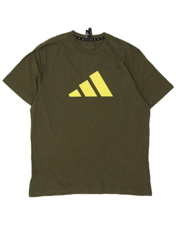 Adidas Herre grafisk T-shirt Top XL Khaki Bomuld