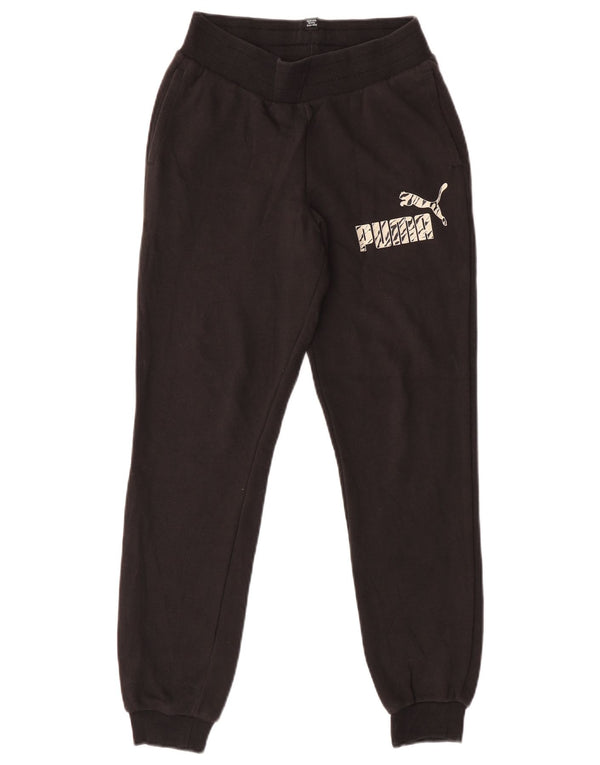 Puma Boys Graphic Tracksuit Trousers Joggers 11-12 Years Black
