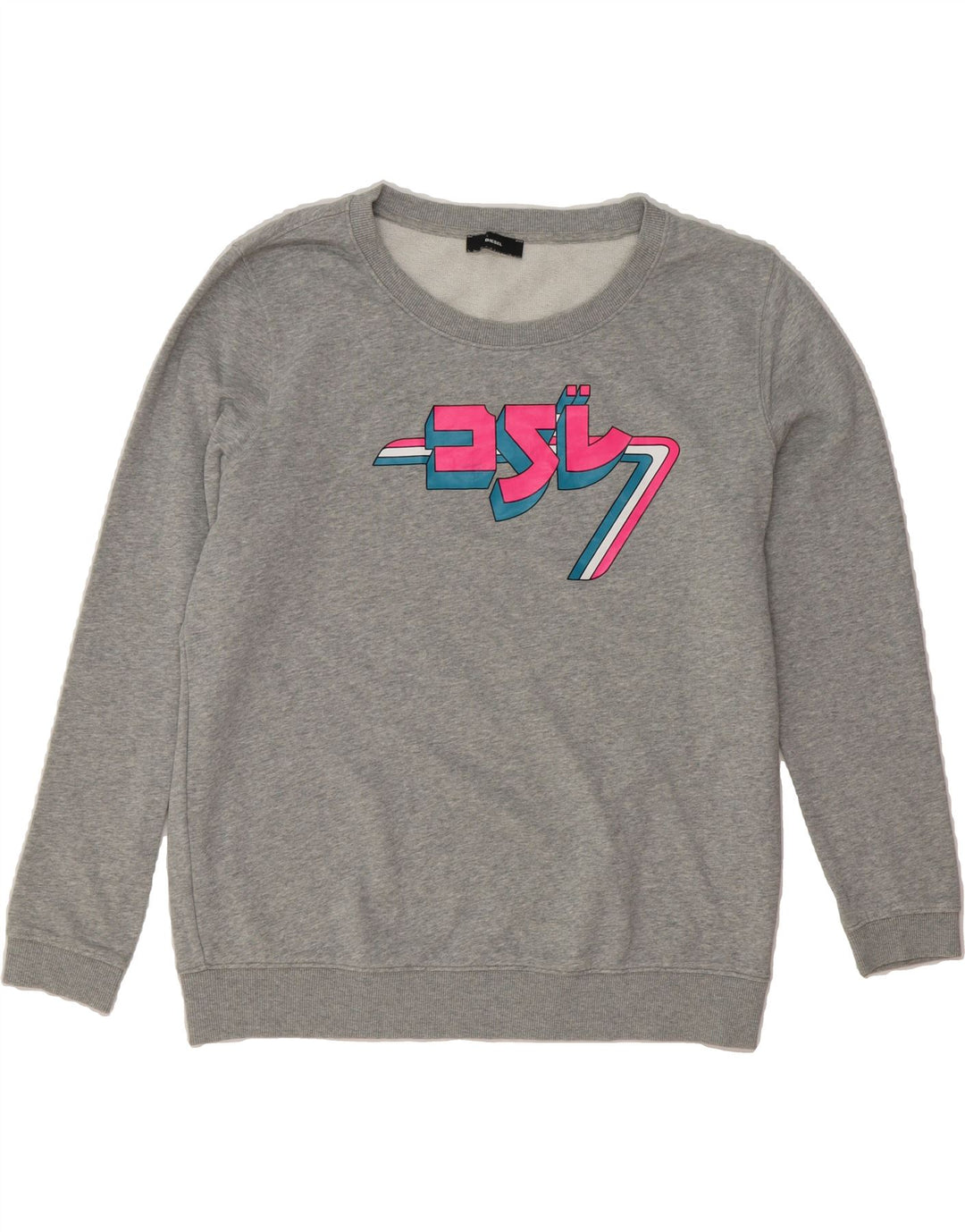 DIESEL Mens Graphic Sweatshirt Jumper XL Grey Cotton Vintage Diesel and Second-Hand Diesel from Messina Hembry 