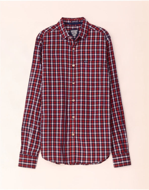Superdry Mens Shirt Small Red Check Cotton