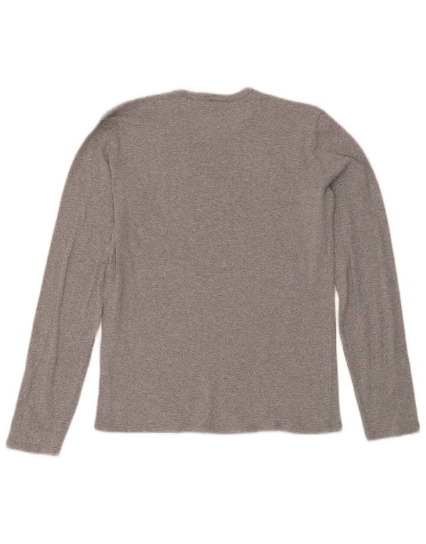 Benetton Dame Grafisk Top Langærmet UK 12 Medium Grå Flecked