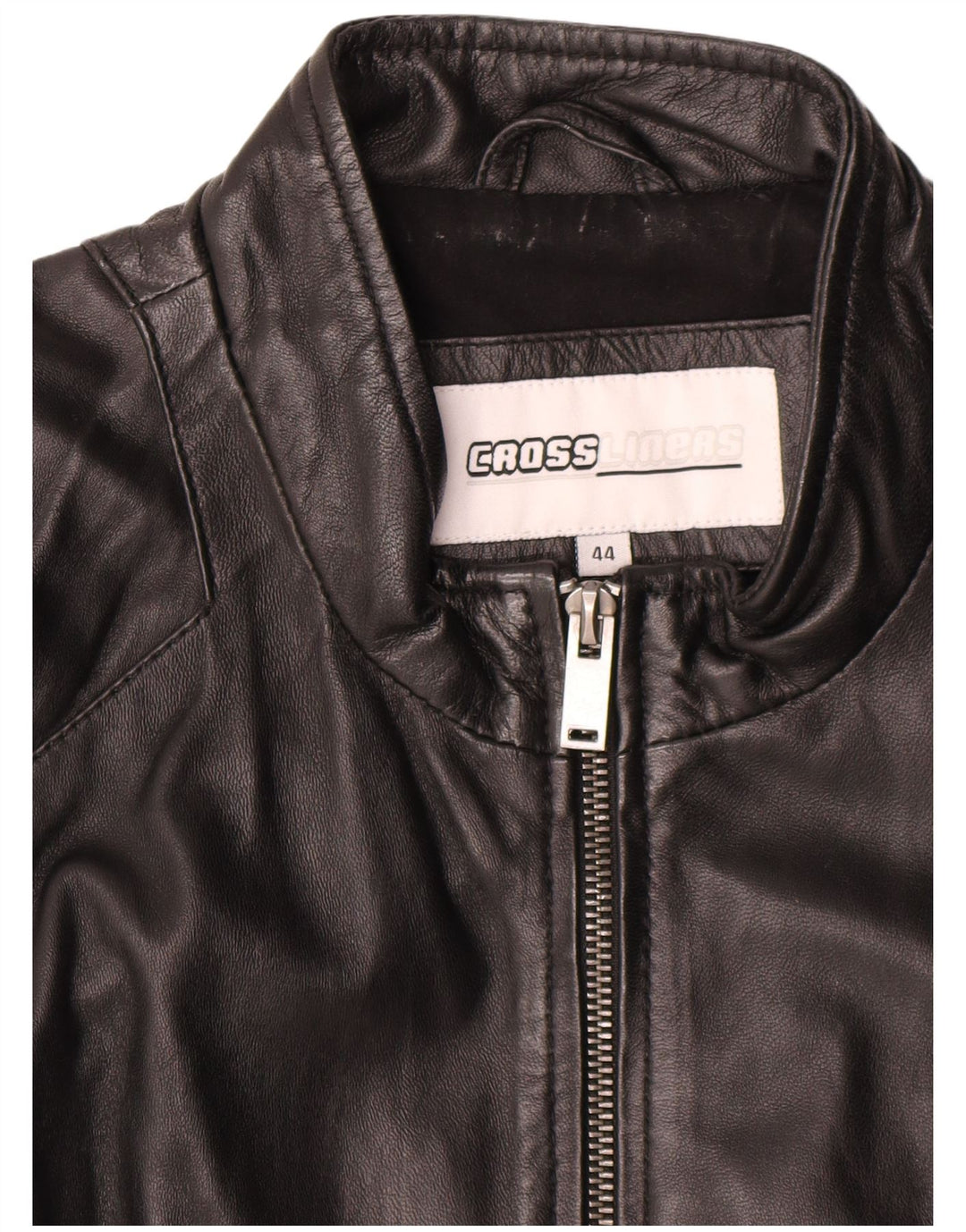 Vintage Womens Leather Jacket IT 44 Medium Black Leather