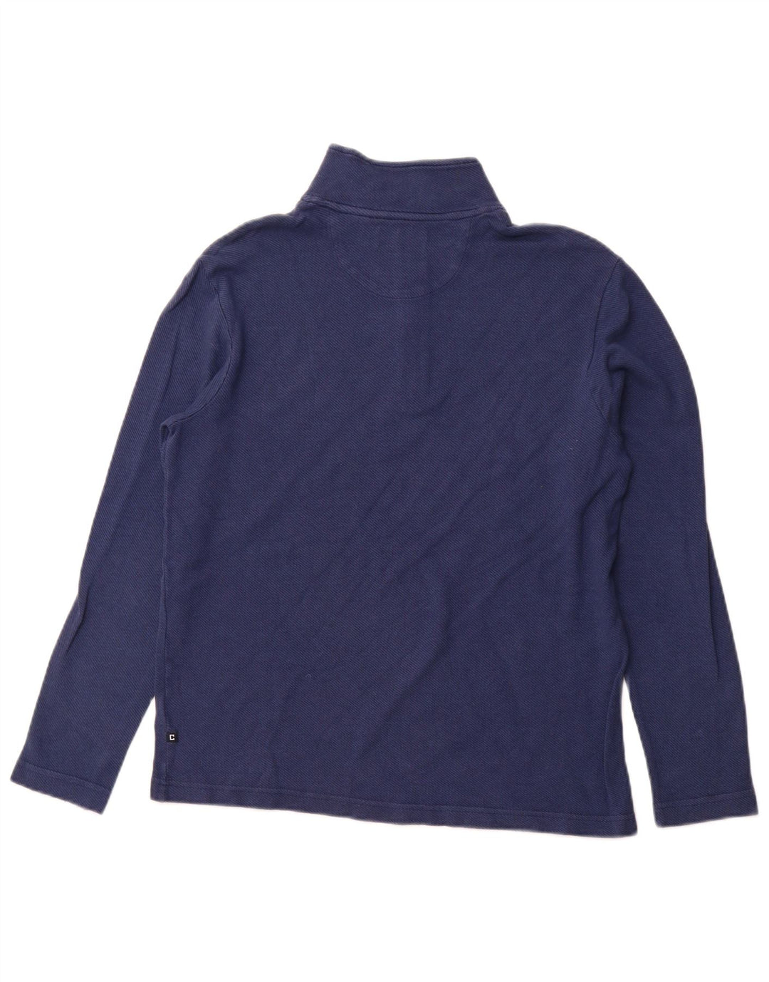 CHAPS Mens Zip Neck Top Long Sleeve Medium Navy Blue Cotton