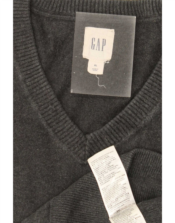 Gap Herre V-hals sweater XL Grå Bomuld