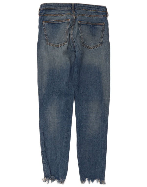 Женские потертые узкие джинсы Zara EU 38, маленькие W28 L28, синие
