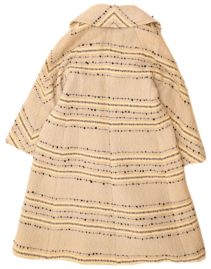 Vintage overfrakke til kvinder IT 46 Large Off White Stribet