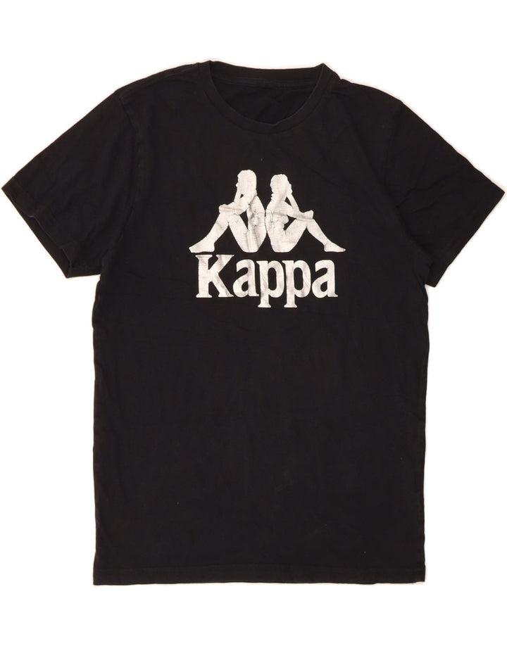 KAPPA Womens Graphic T-Shirt Top UK 12 Medium Black Vintage Kappa and Second-Hand Kappa from Messina Hembry 