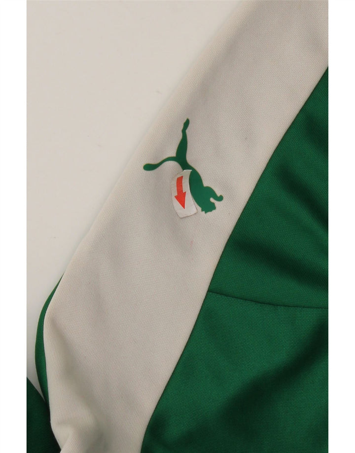 Puma Herre Zip Neck Pullover Træningsdragt Top XL Grøn Colourblock Polyester